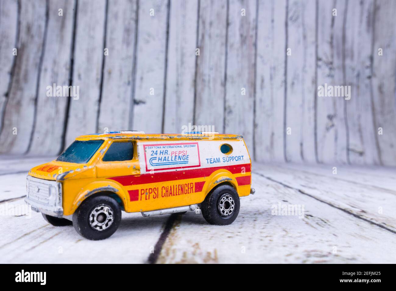 Old toy van by 'Matchbox'. Well-used and rather dirty Stock Photo - Alamy