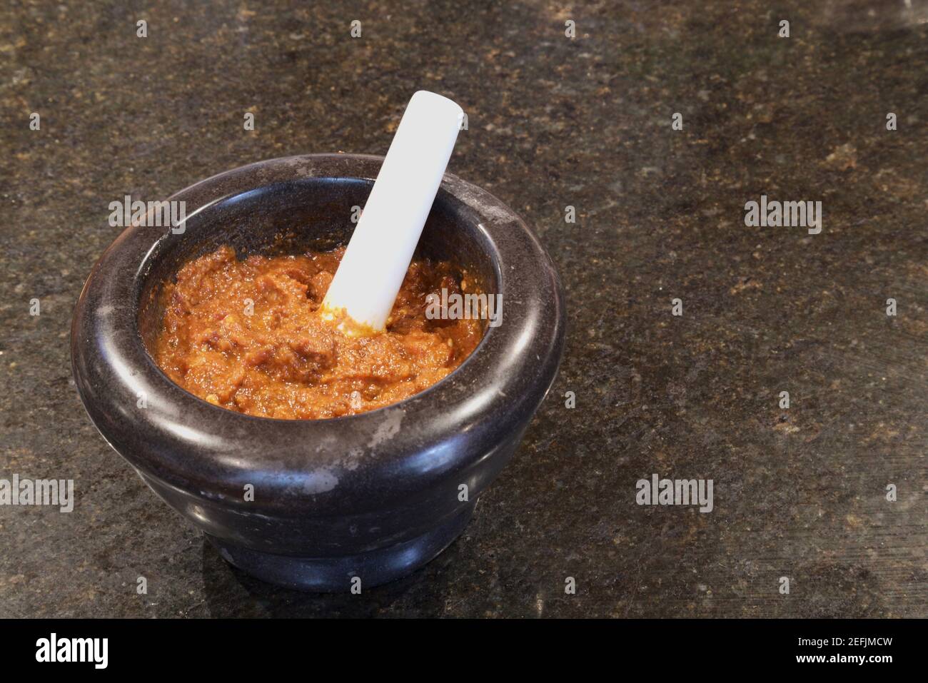 pestal and morta ith home made harissa Stock Photo