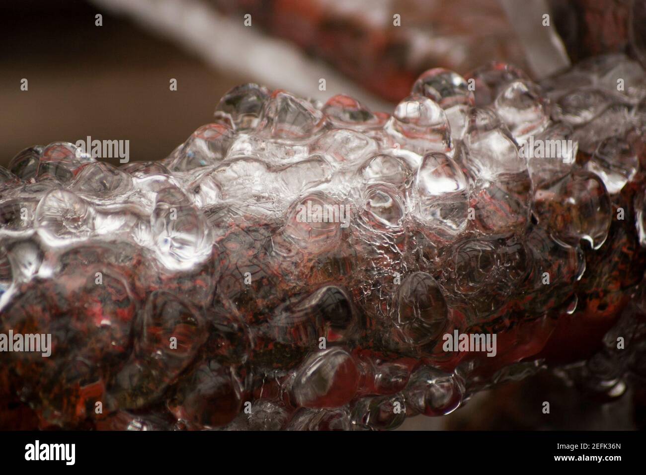 Icing on a metal surface close up Stock Photo