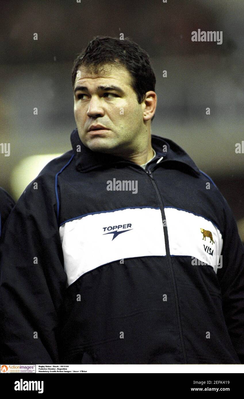 Rugby Union - Stock - 18/11/01 Federico Mendez - Argentina Mandatory  Credit: Action Images / Jason O'Brien Stock Photo - Alamy