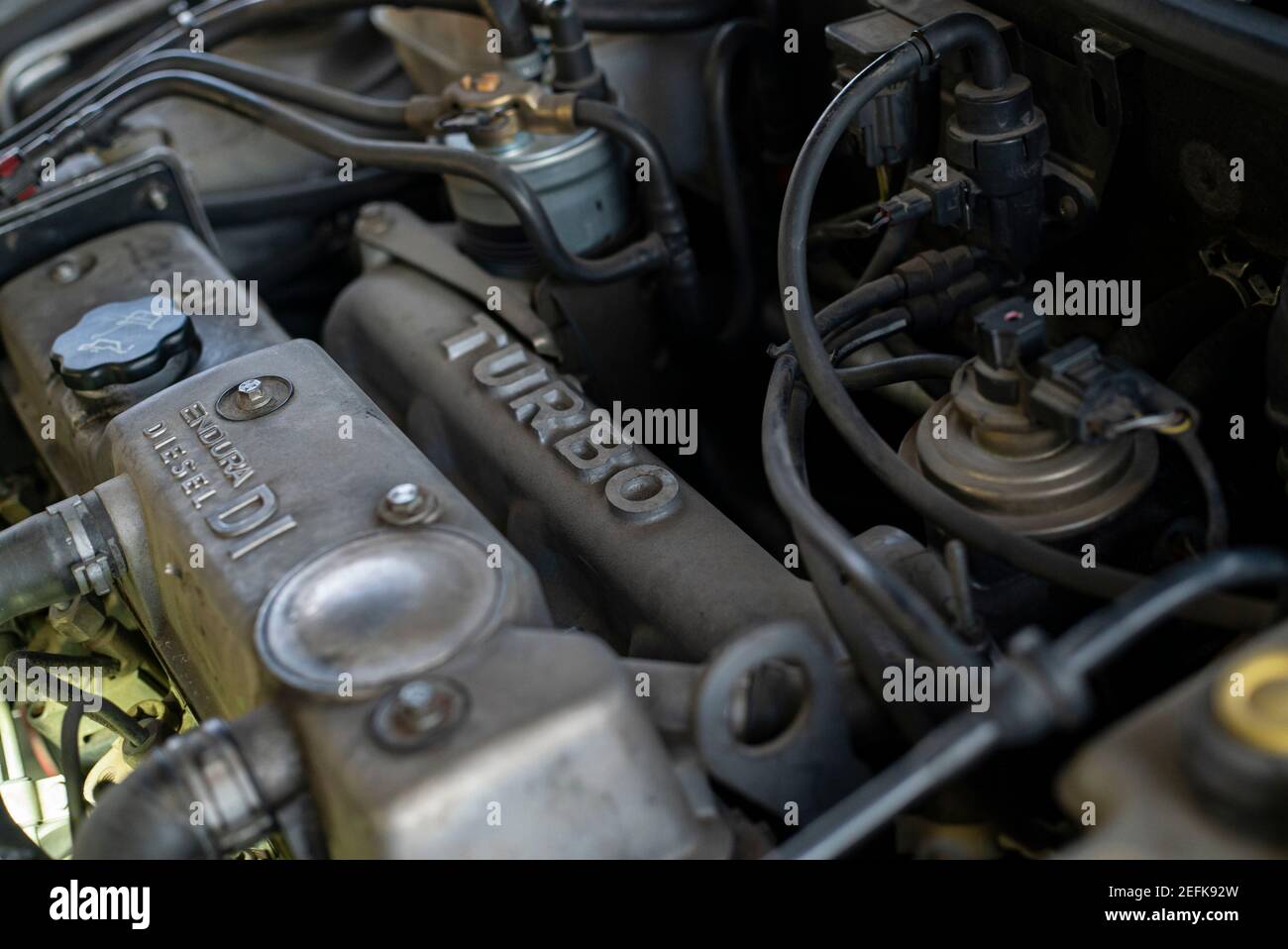 Detail of a turbo diesel engine used inside a car Stock Photo Alamy
