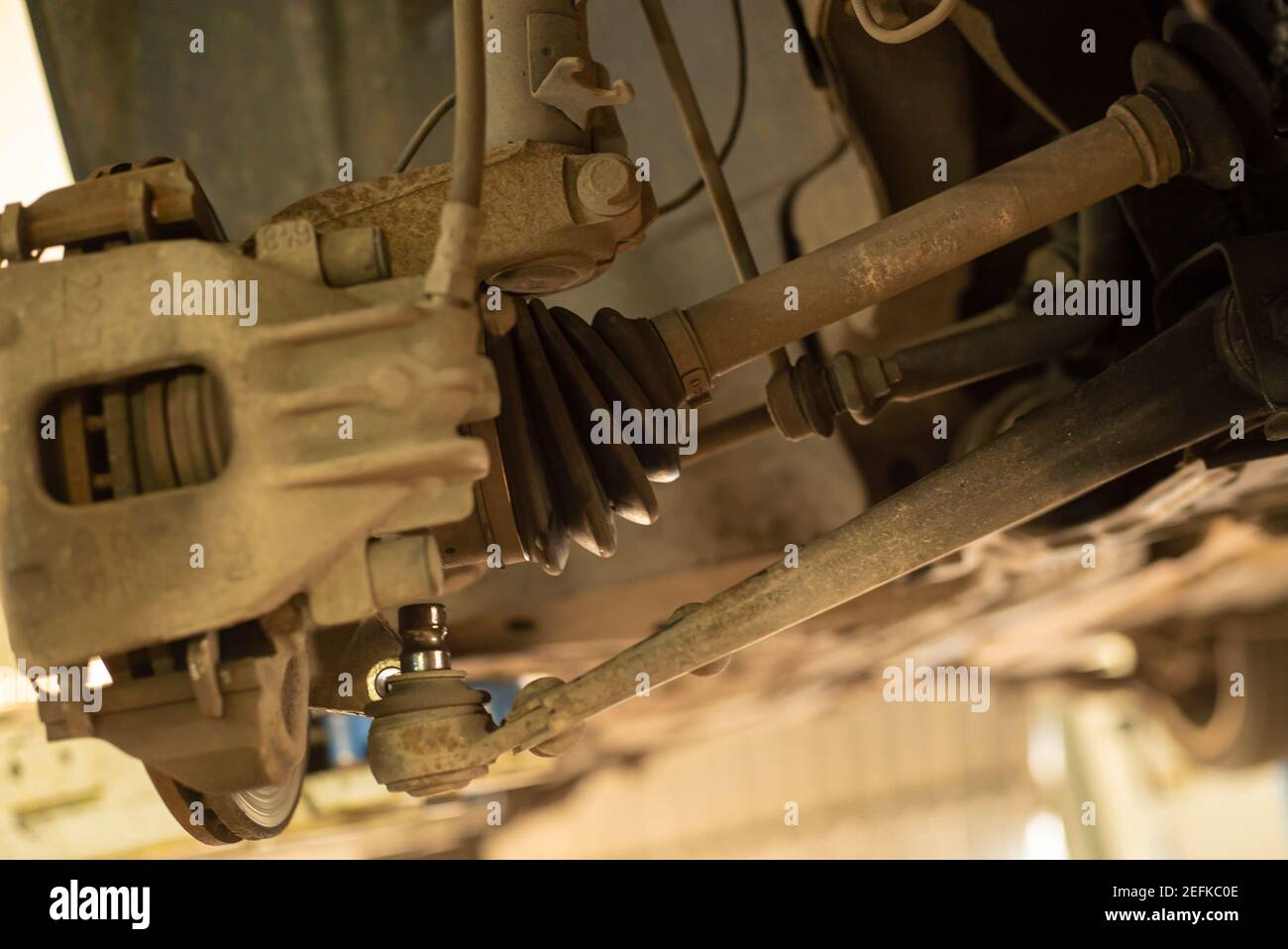 Detail of a drive shaft of the car while it is being repaired Stock ...