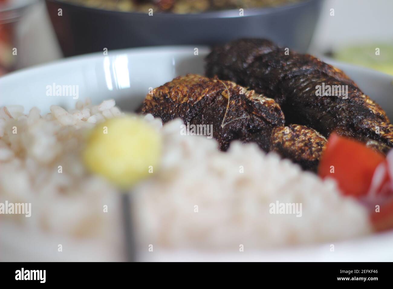 Sardis Rice Kerala meals with red rice, sardines curry, sardine fry and coconut ...