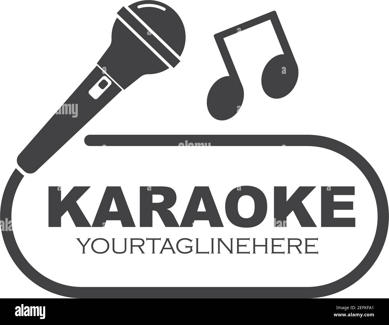 microphone icon logo of karaoke and musical vector illustration design template Stock Vector