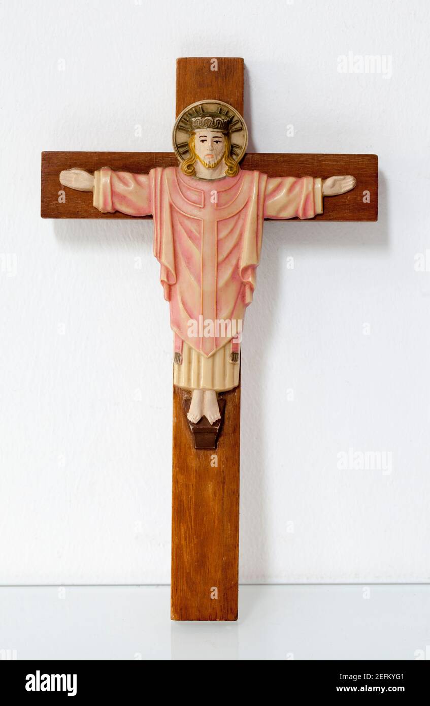 Italian Wooden Crucifix Stock Photo