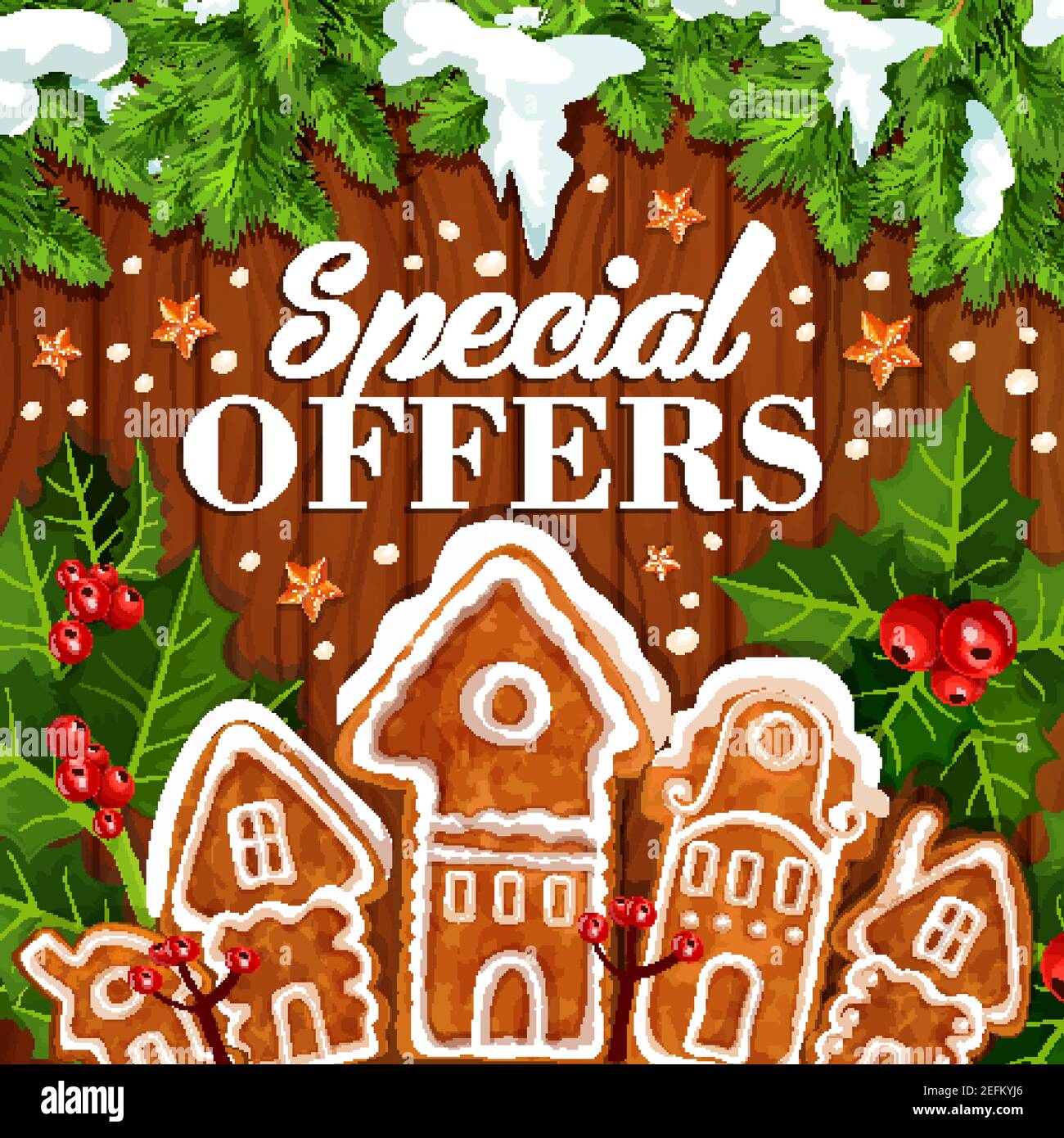 Christmas holidays sale and special offers promo poster design for