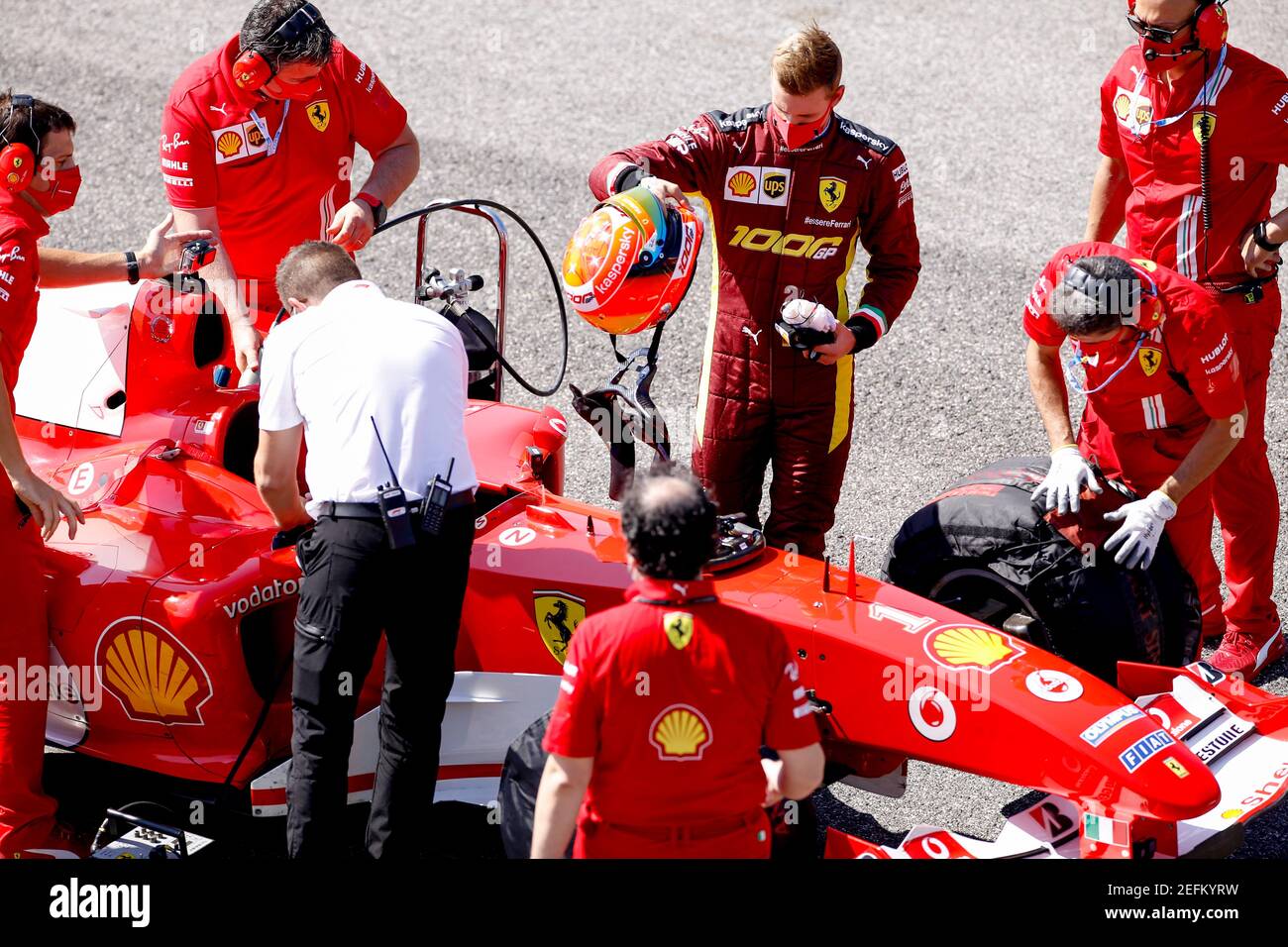 Mick Schumacher driving the Ferrari F2004 of his father Michael during the  Formula 1 Pirelli Gran Premio Della Toscana Ferrari 1000, 2020 Tuscan Grand  Prix, from September 11 to 13, 2020 on