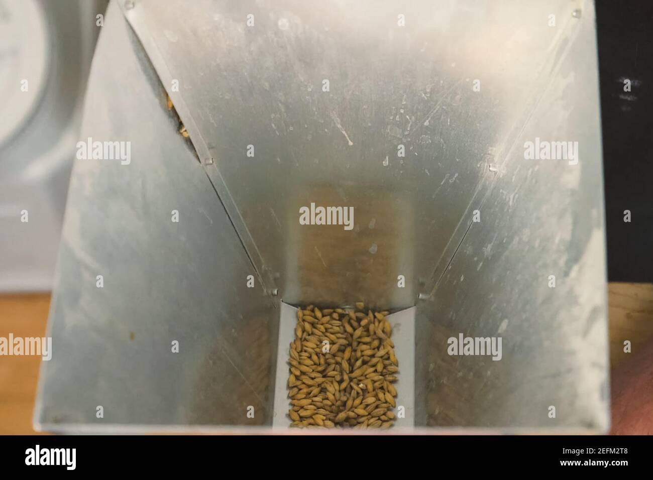 Grain mill, barley grinding in a mill grain mill Stock Photo Alamy