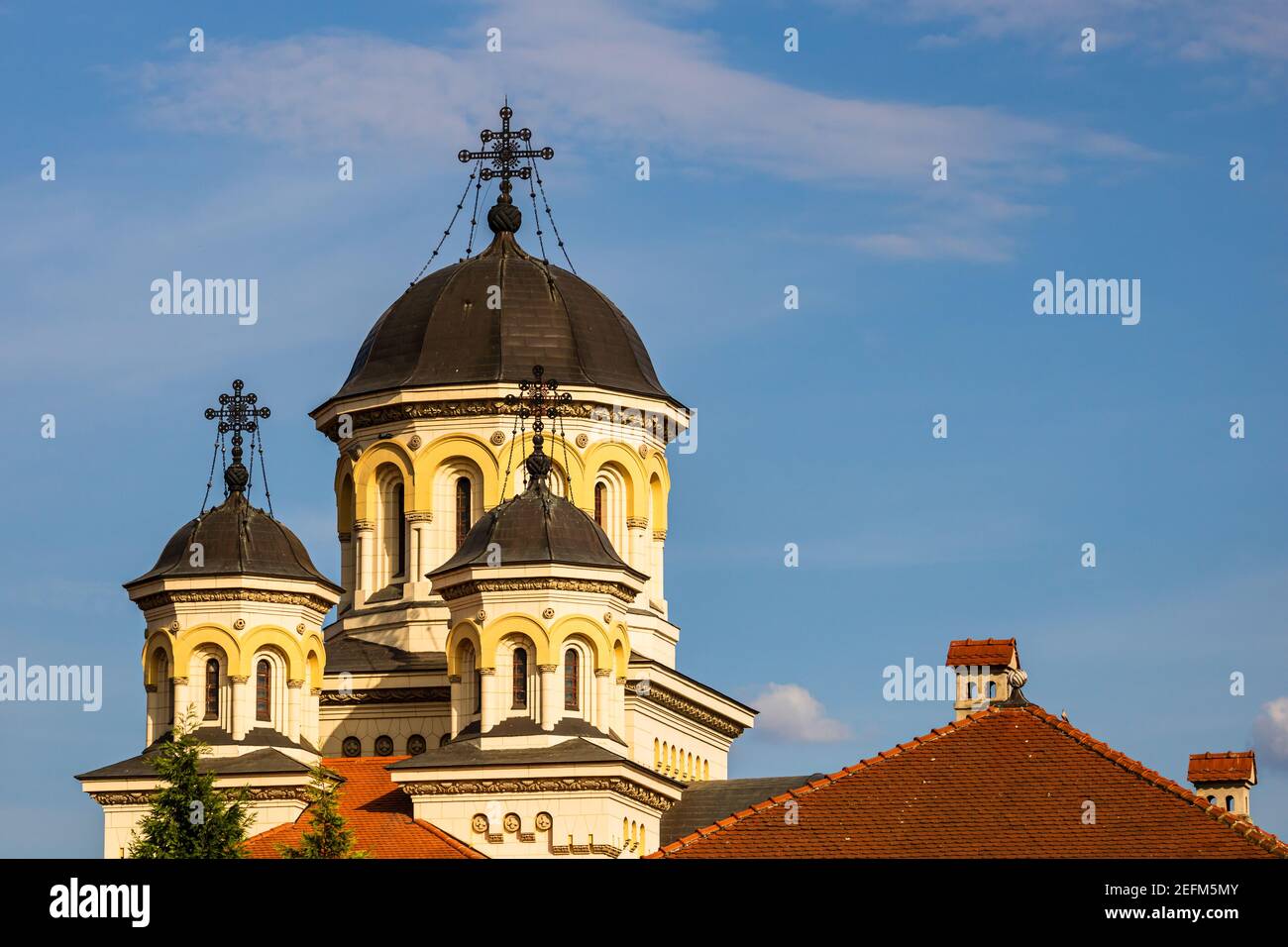 Architectural details of cathedral. View of church in Alba Iulia, Romania, 2021 Stock Photo Alamy