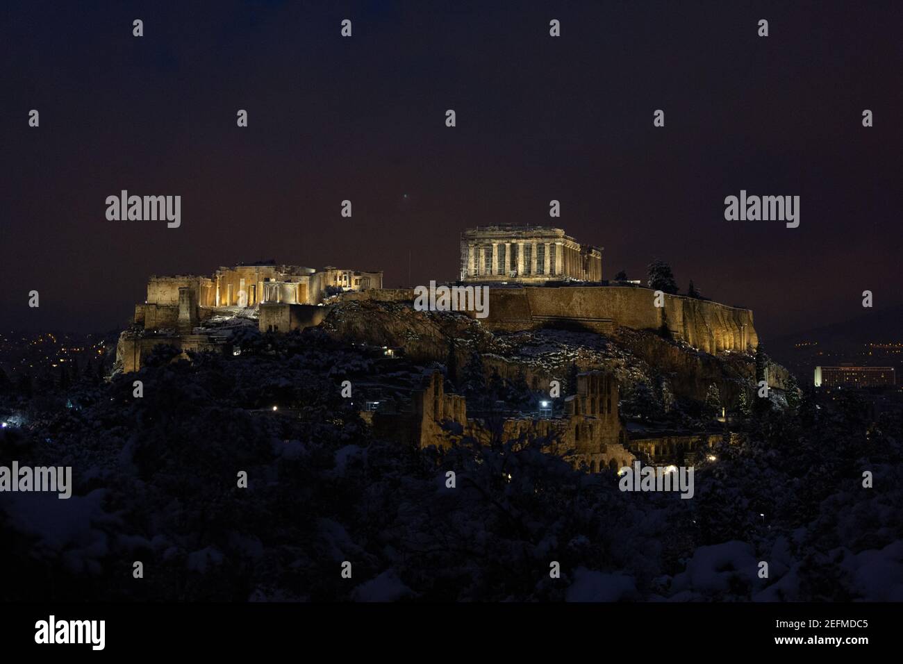 LOCATION - Acropolis & Odeon of Herodes Atticus Stock Photo
