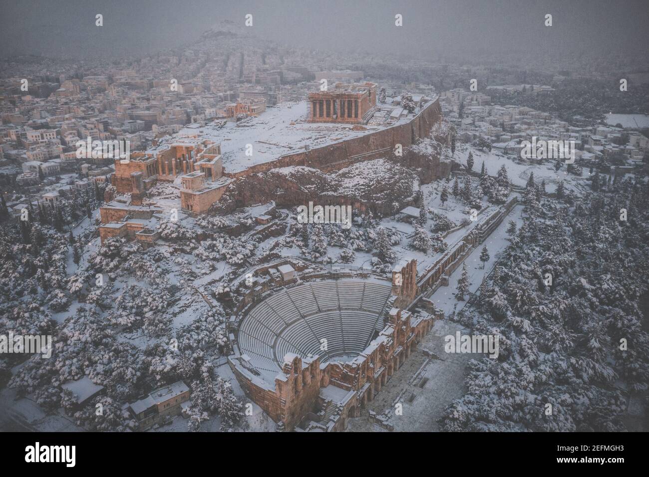 LOCATION - Acropolis & Odeon of Herodes Atticus Stock Photo