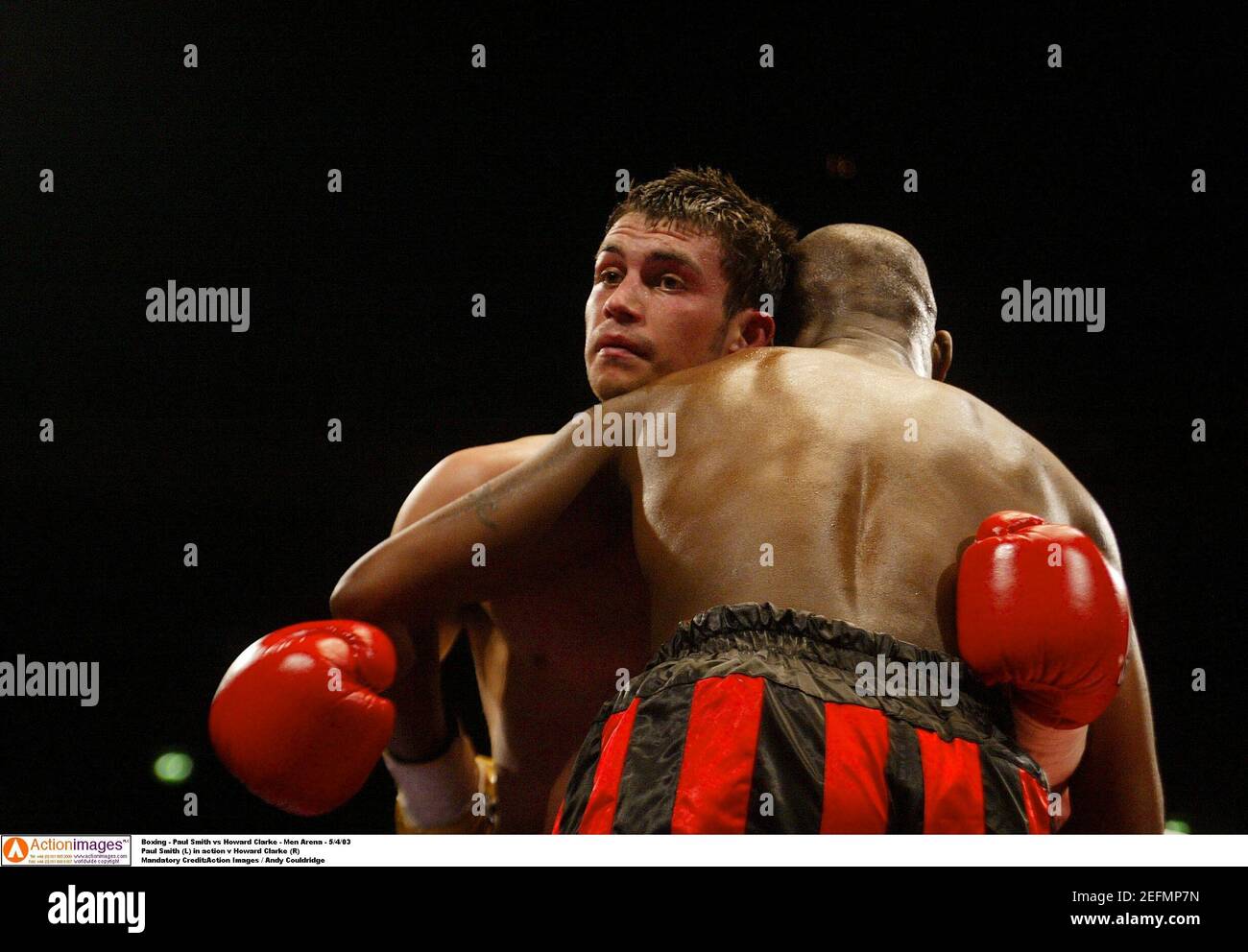 Boxing - Paul Smith vs Howard Clarke - Men Arena - 5/4/03 Paul Smith (L) in  action v Howard Clarke (R) Mandatory Credit:Action Images / Andy Couldridge  Stock Photo - Alamy