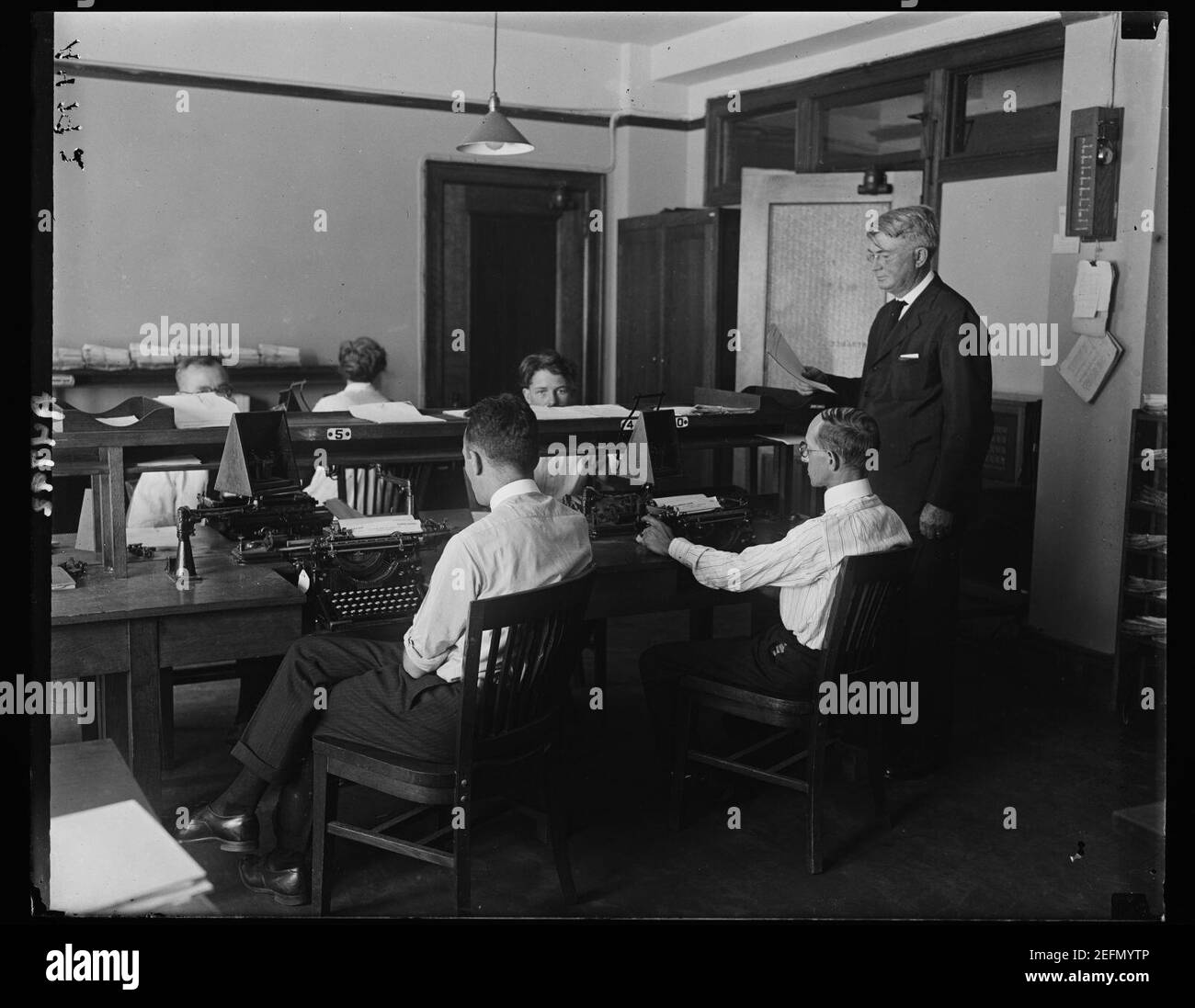 Office with typewriters Stock Photo Alamy