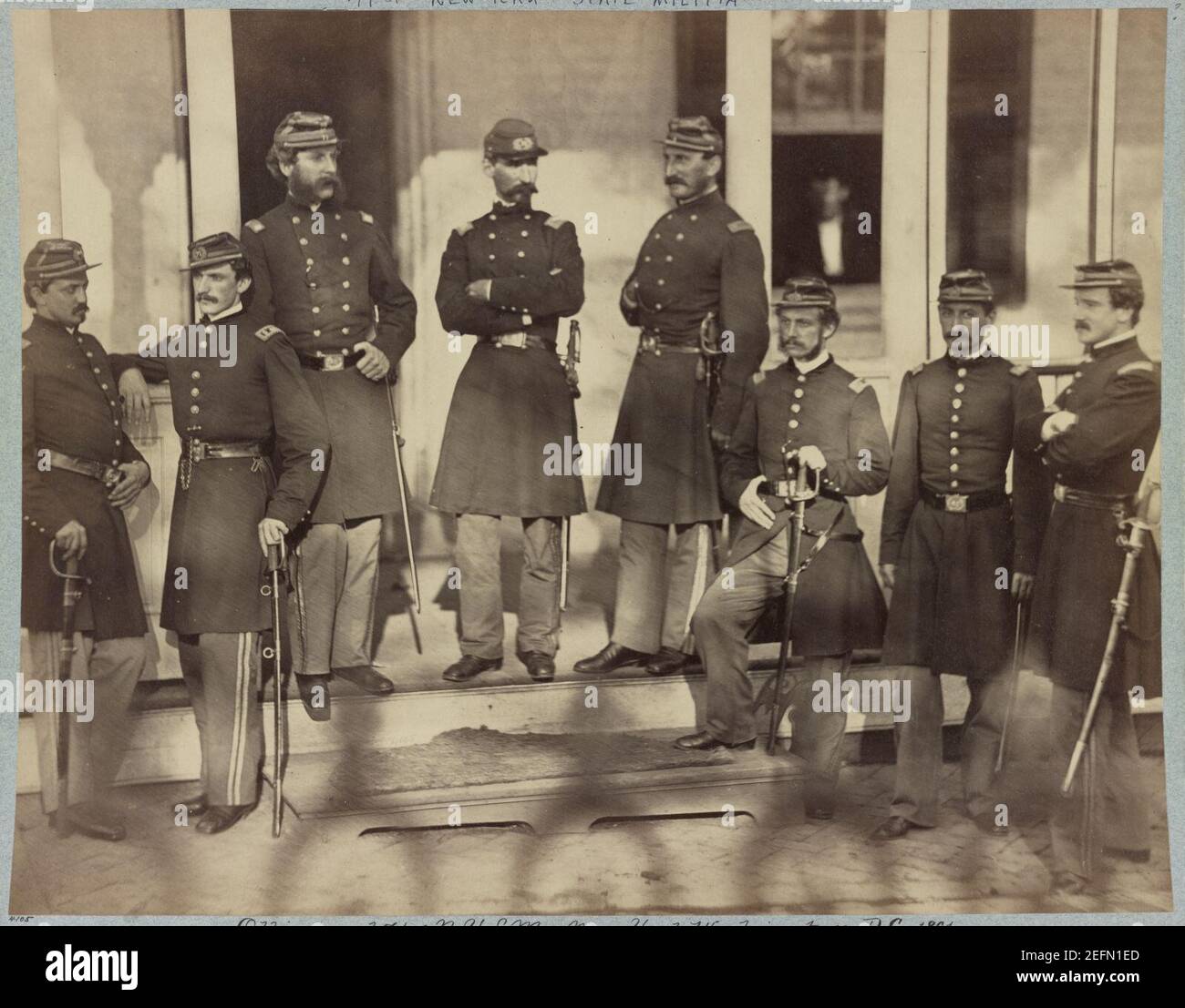 Officers of 71st N. Y. S. M., Navy Yard, Washington, D.C., 1861 Stock Photo