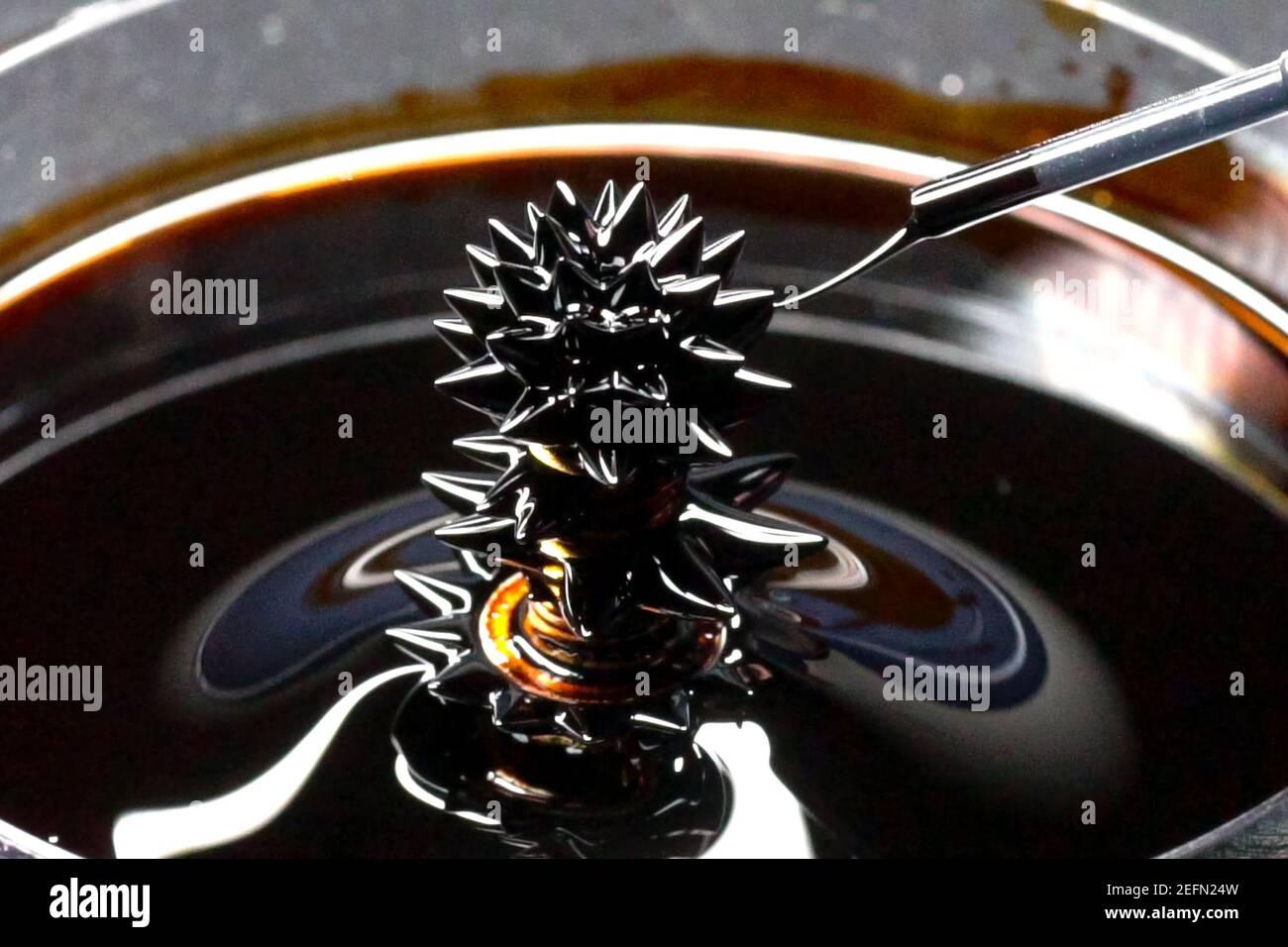 Beautiful forms of fluid. Iron dissolved in a liquid