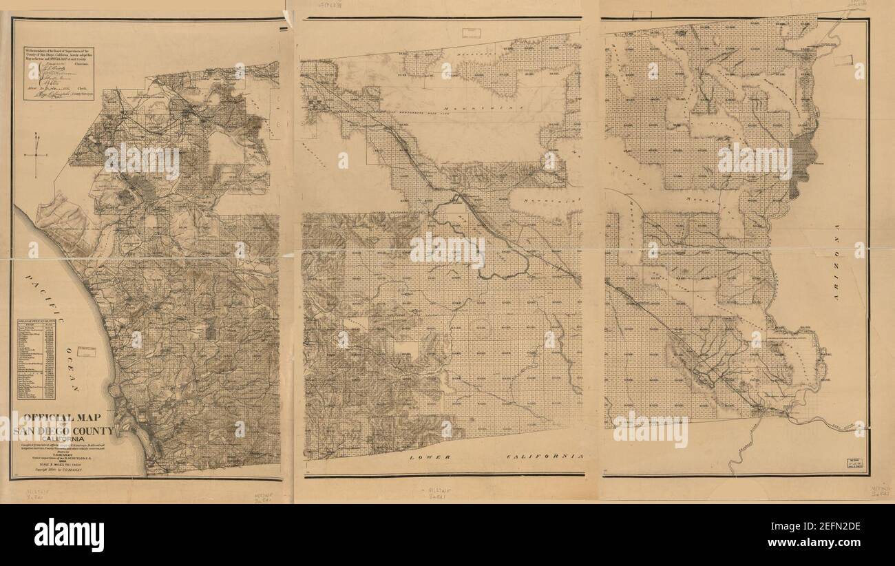 Official map of San Diego County, California - compiled from latest official maps of U.S 