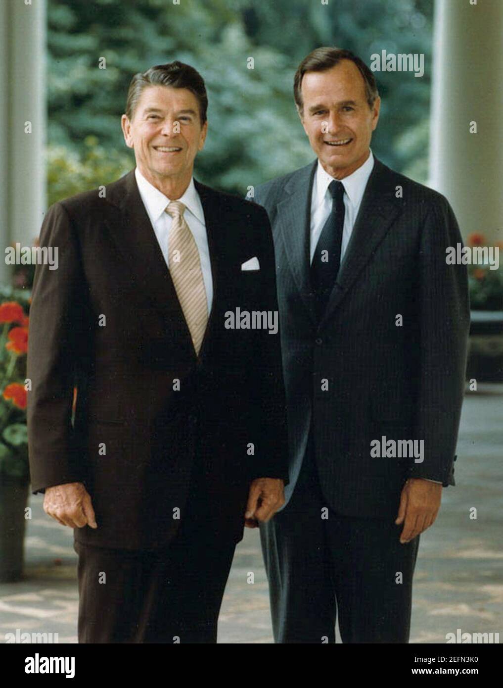 Official portrait of President Reagan and Vice President Bush 1981. Stock Photo