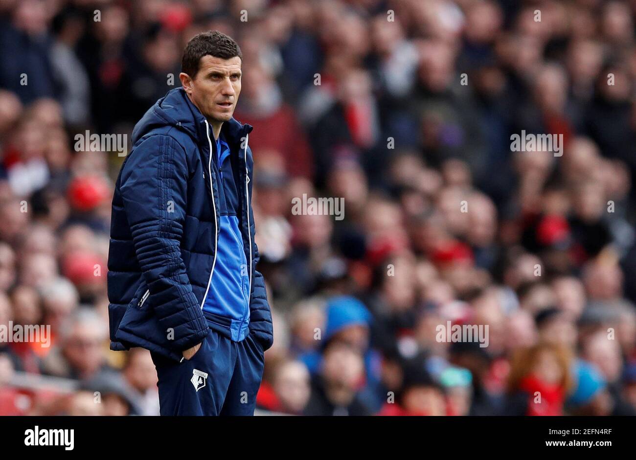Soccer Football - Premier League - Arsenal vs Watford - Emirates Stadium, London, Britain - March 11, 2018   Watford manager Javi Gracia            REUTERS/Eddie Keogh    EDITORIAL USE ONLY. No use with unauthorized audio, video, data, fixture lists, club/league logos or 'live' services. Online in-match use limited to 75 images, no video emulation. No use in betting, games or single club/league/player publications.  Please contact your account representative for further details. Stock Photo