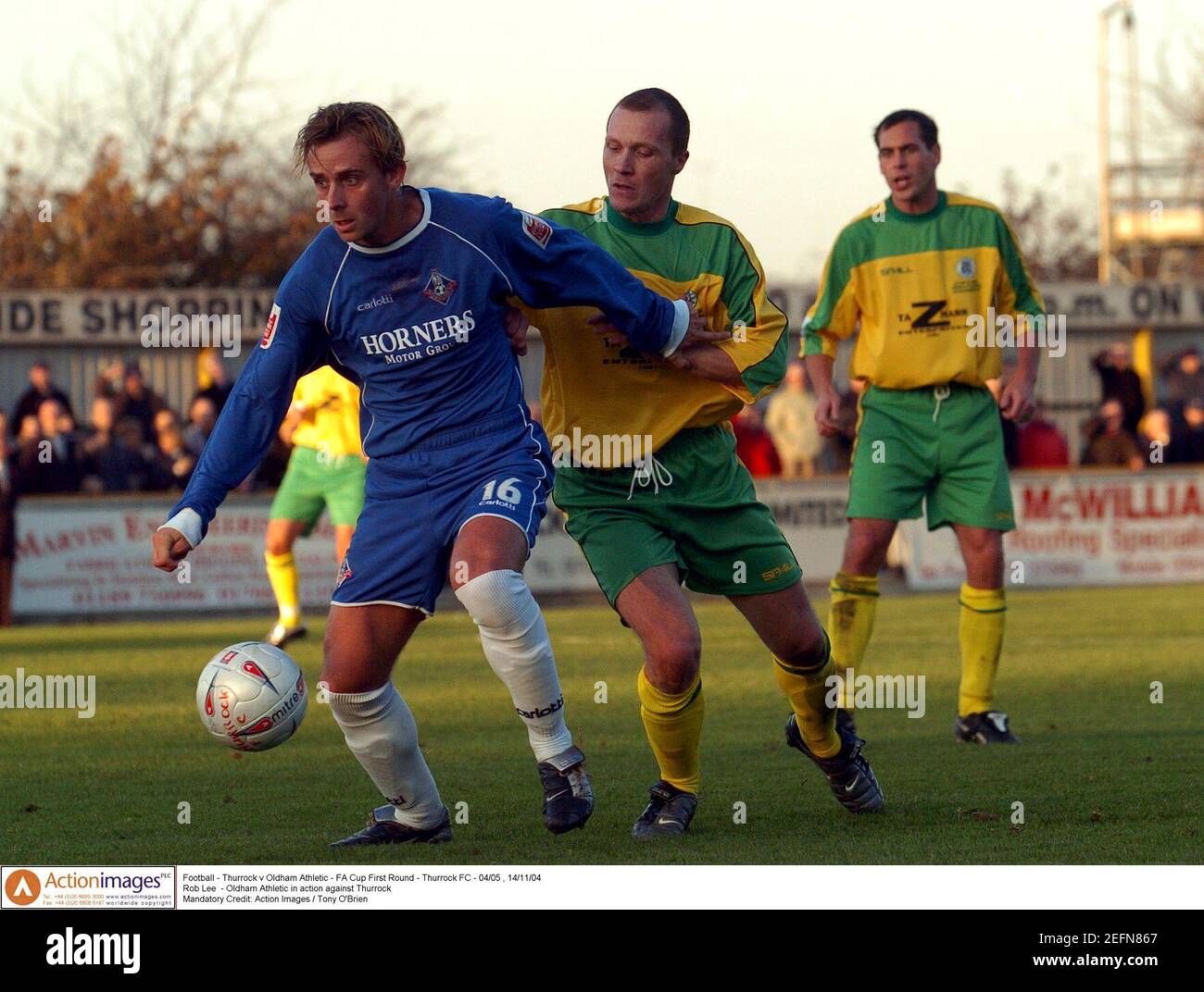 Football Thurrock V Oldham Athletic Fa Cup First Round Thurrock Fc 04 05 14 11 04 Rob Lee Oldham Athletic In Action Against Thurrock Mandatory Credit Action Images Tony O Brien Stock Photo Alamy
