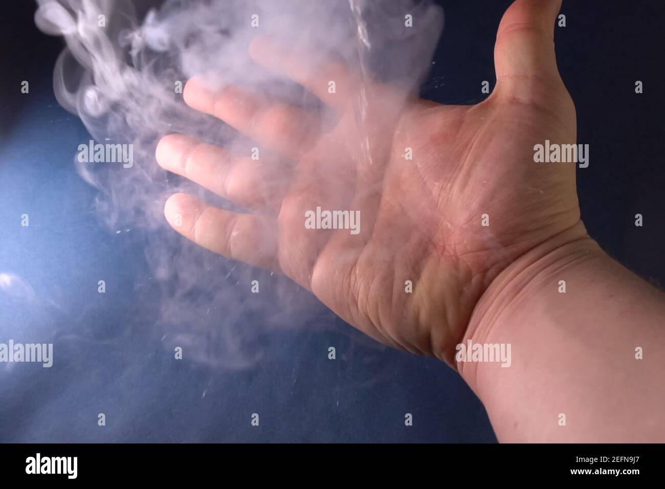 Physical experiments with liquid nitrogen and liquefied air Stock Photo