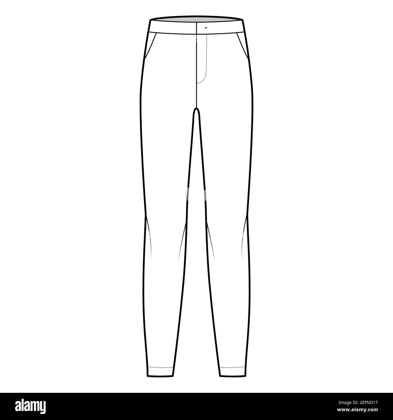 Premium Vector | Denim pant flat sketch design template long pant technical fashion  illustration pant mockup