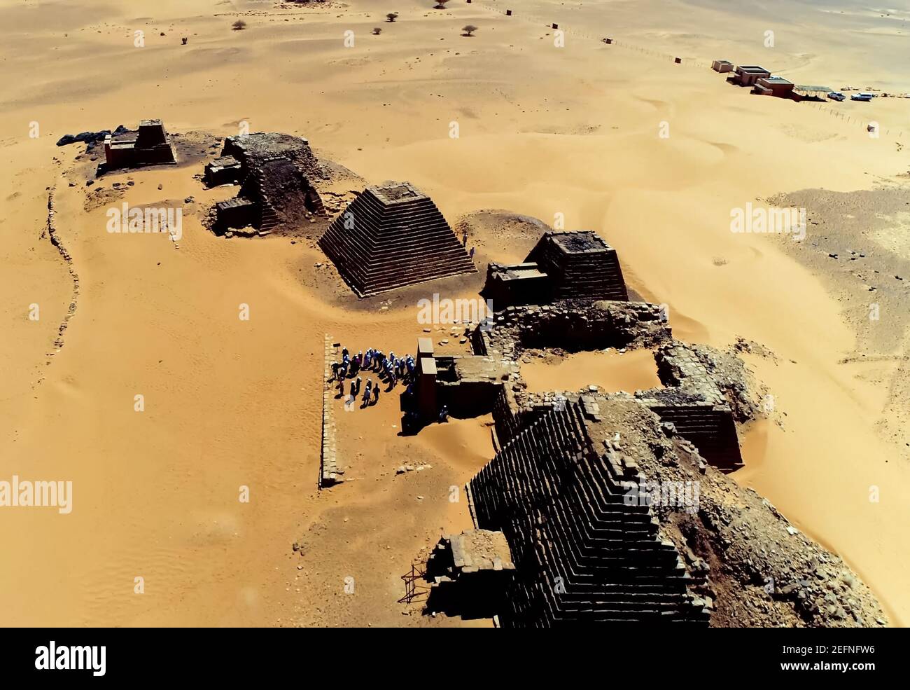 Pyramids in Sudan, built by the rulers of the kingdom of Kush Stock