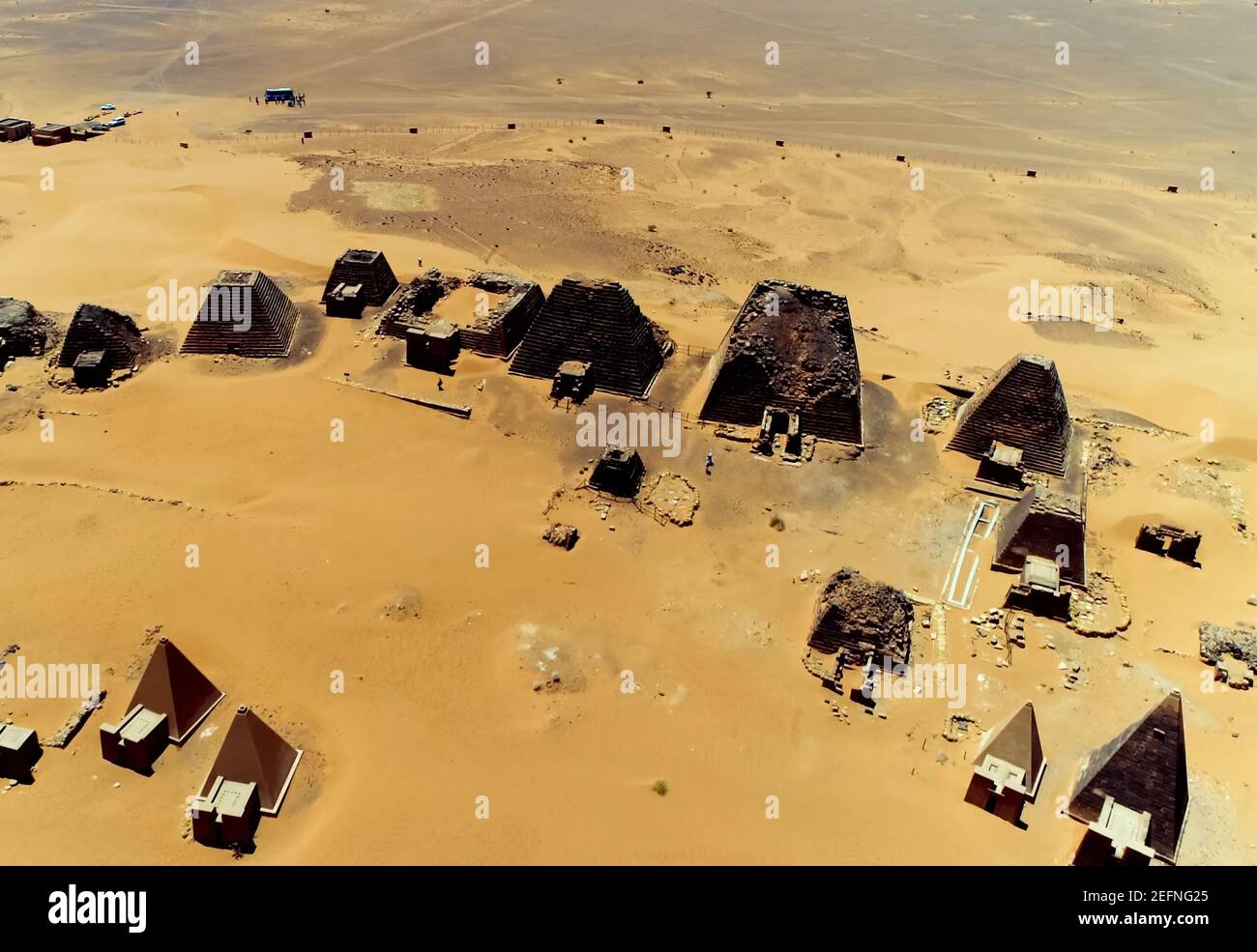 Pyramids in Sudan, built by the rulers of the kingdom of Kush Stock