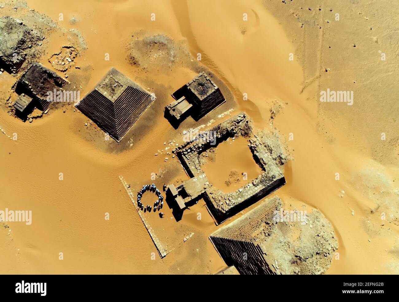 Pyramids in Sudan, built by the rulers of the kingdom of Kush Stock