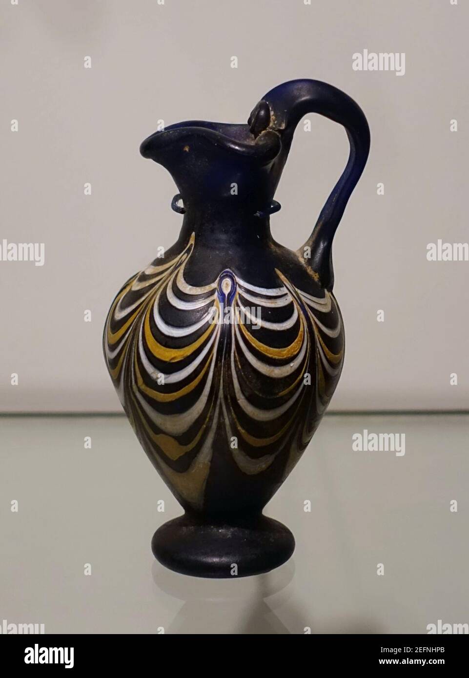 Oinochoe, Phoenicia, 599-300 BC, sandcore glass - Stock Photo