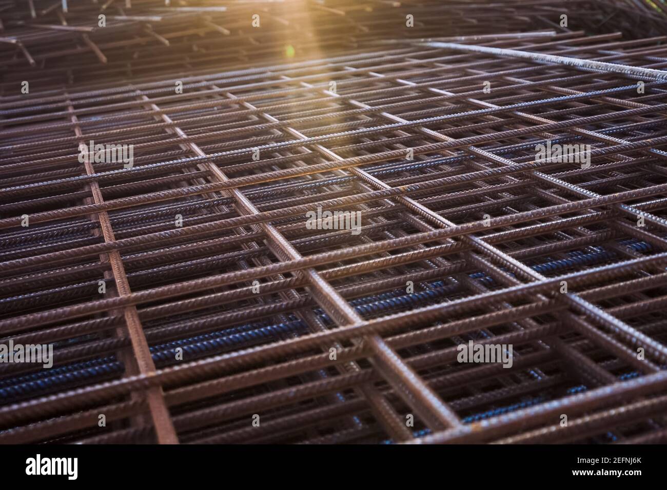 Grid of reinforcement for concrete structures. Building materials for