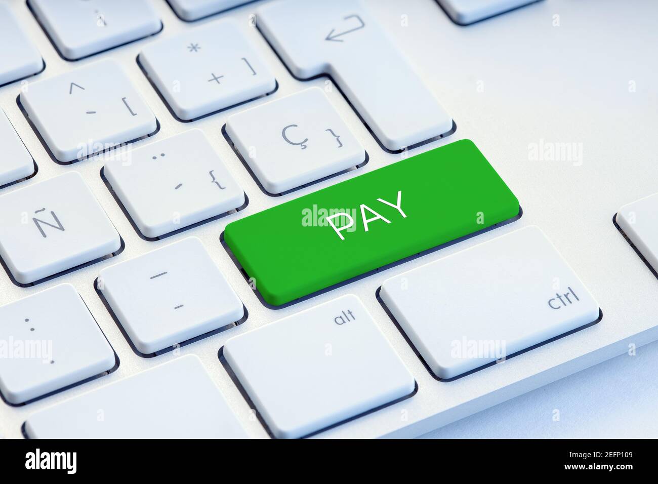 Pay Word on green Keyboard Key Stock Photo