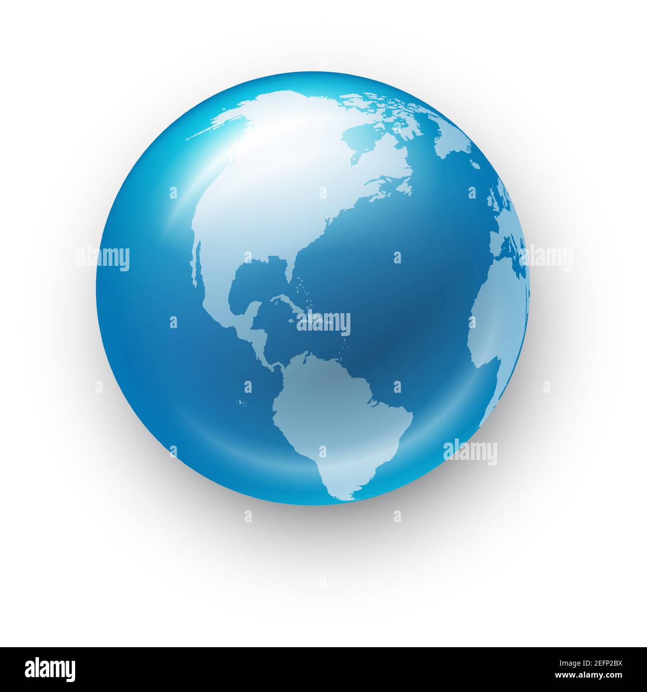 Vector Globe Realistic Glass Blue Icon on White Background Stock Vector