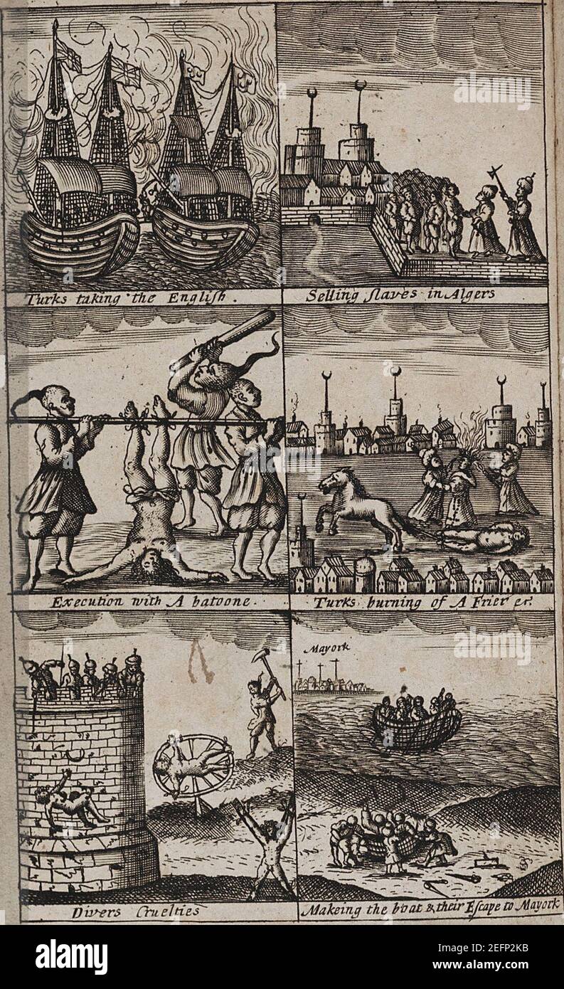 Old book slavery in algeria Stock Photo - Alamy