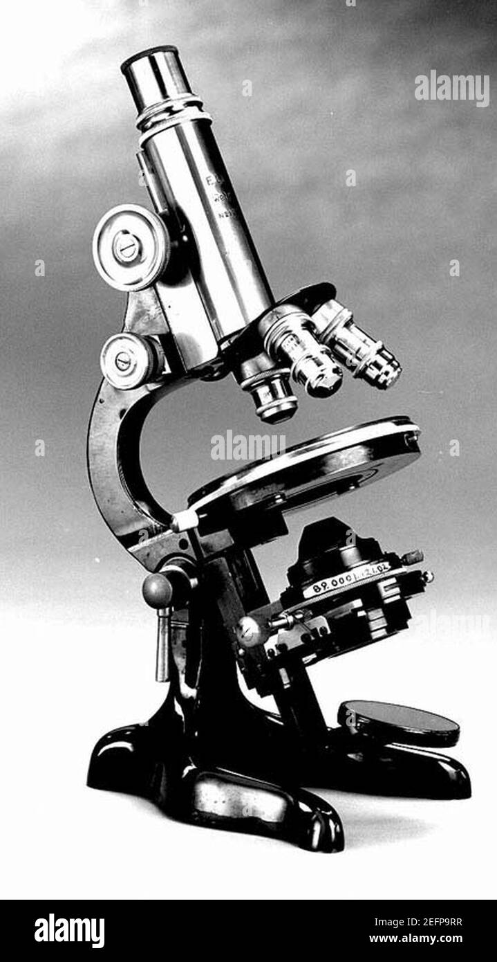 Old light microscope Stock Photo Alamy