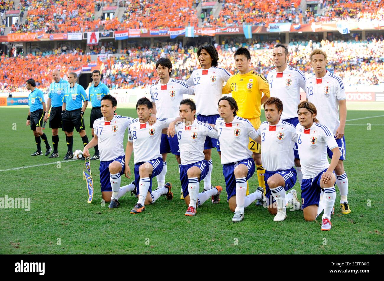 Football Holland V Japan Fifa World Cup South Africa 10 Group E Durban Stadium Durban South Africa 19 6 10 The Japan Team Mandatory Credit Action Images Tony O Brien Stock Photo Alamy