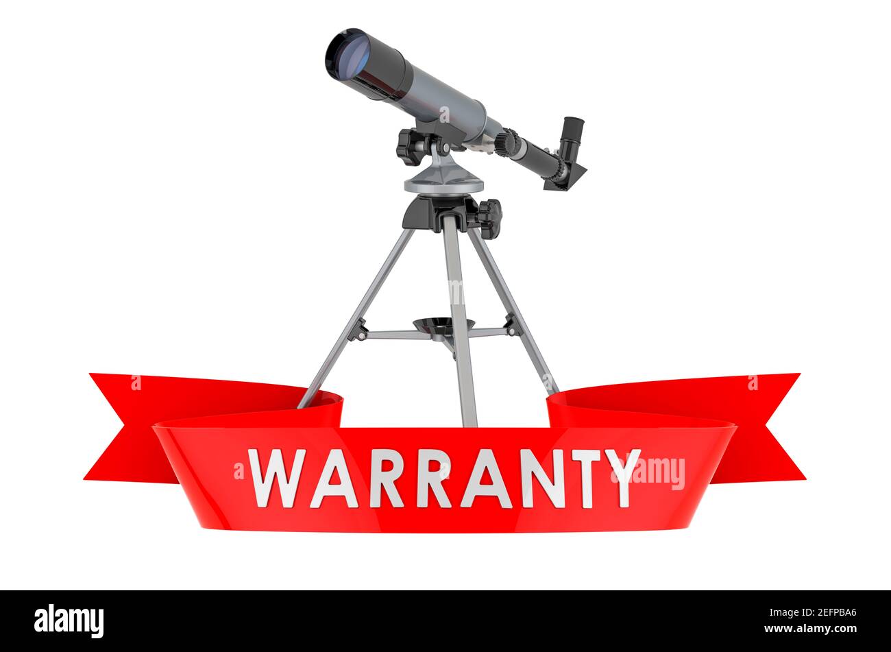 Telescope warranty concept. 3D rendering isolated on white background