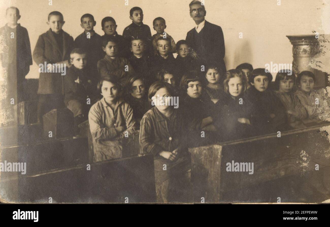 Old postcard of Obrenovac 01 Stock Photo - Alamy