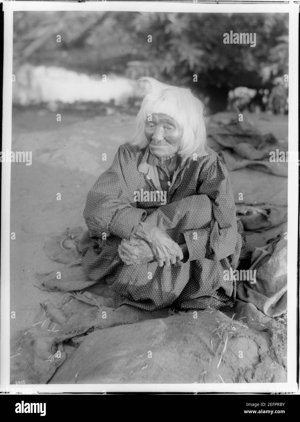 Old Yokut Indian woman, Tule River Reservation near Porterville, ca