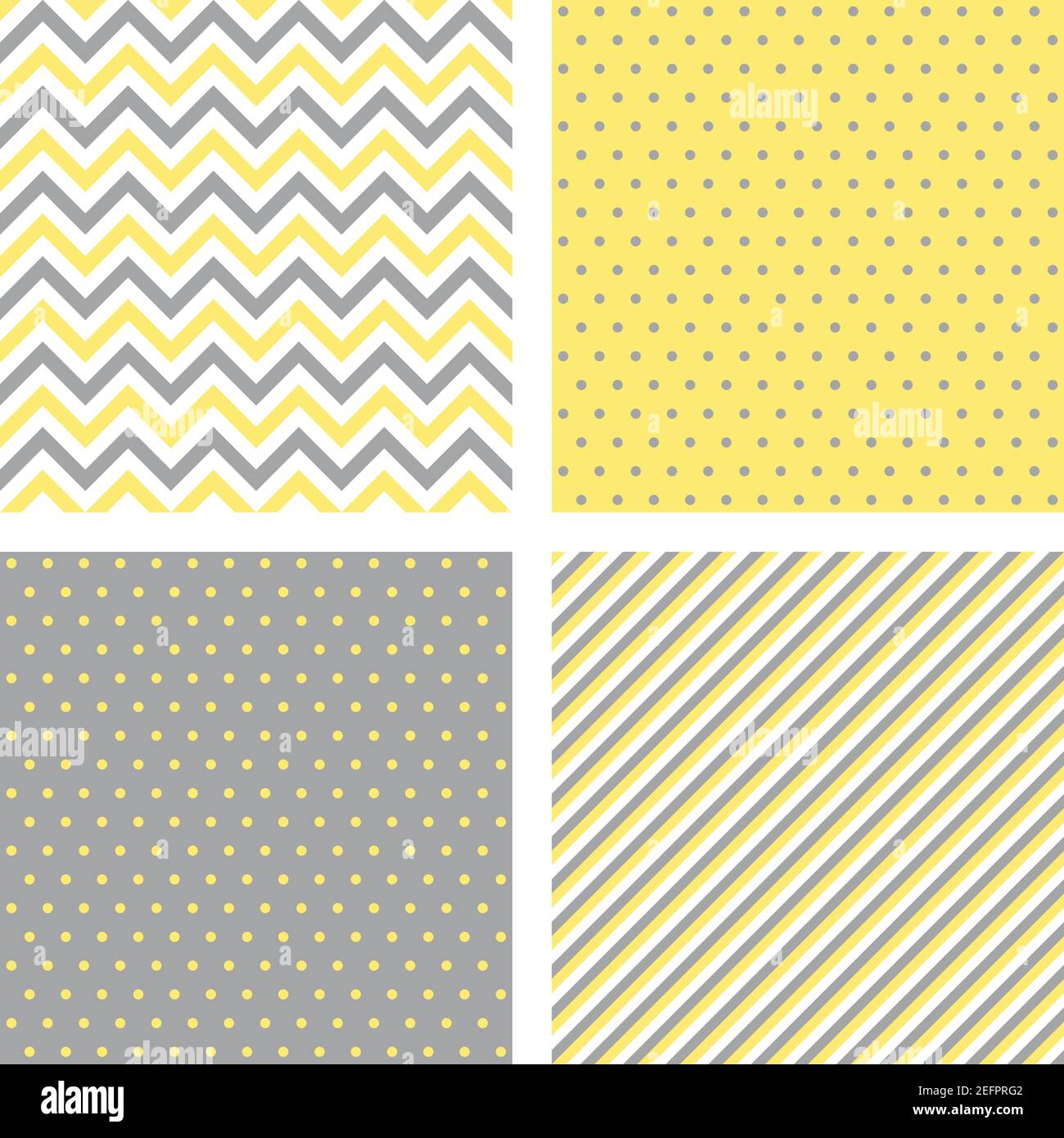 Yellow gray trendy minimal seamless patterns. Abstract geometric vector backgrounds for wallpaper, fabric print Stock Vector