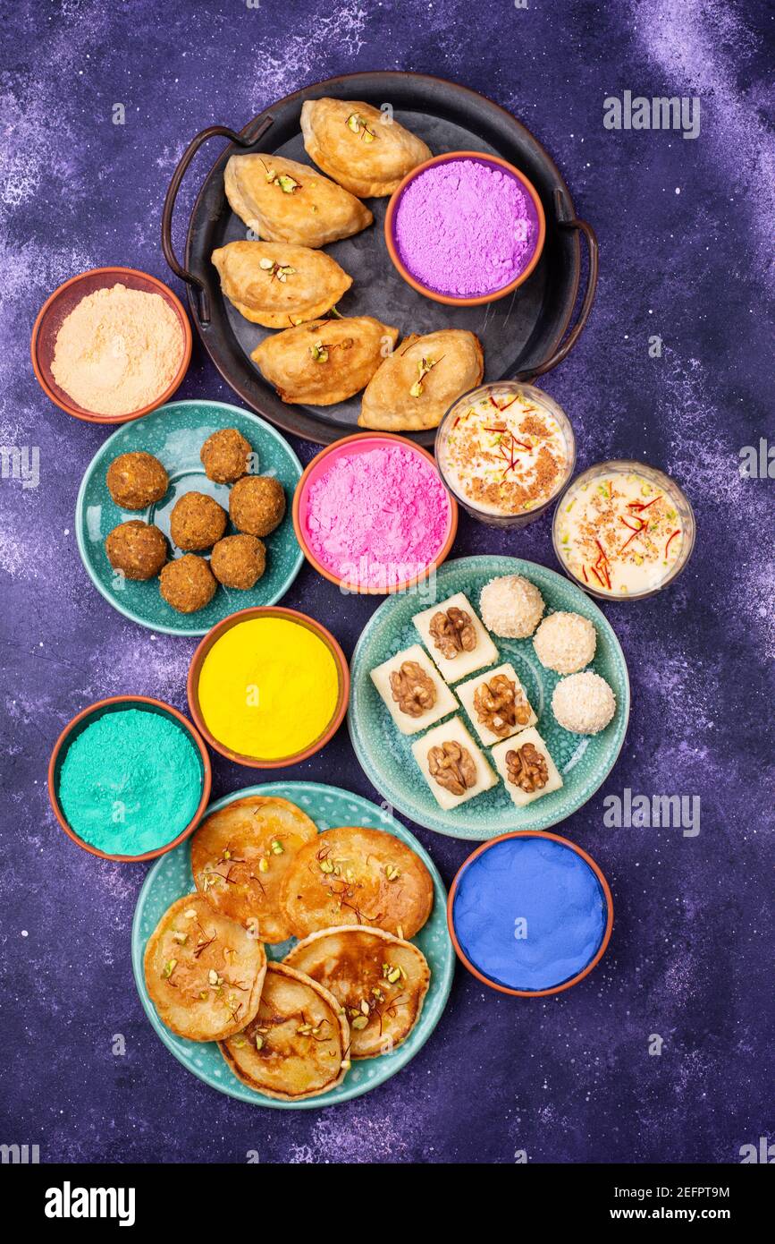 Traditional Indian Holi festival food Stock Photo Alamy