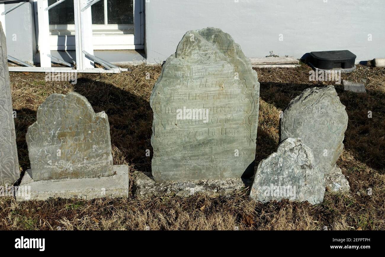 Older graves Spencertown Cemetery Austerlitz, New York Stock Photo