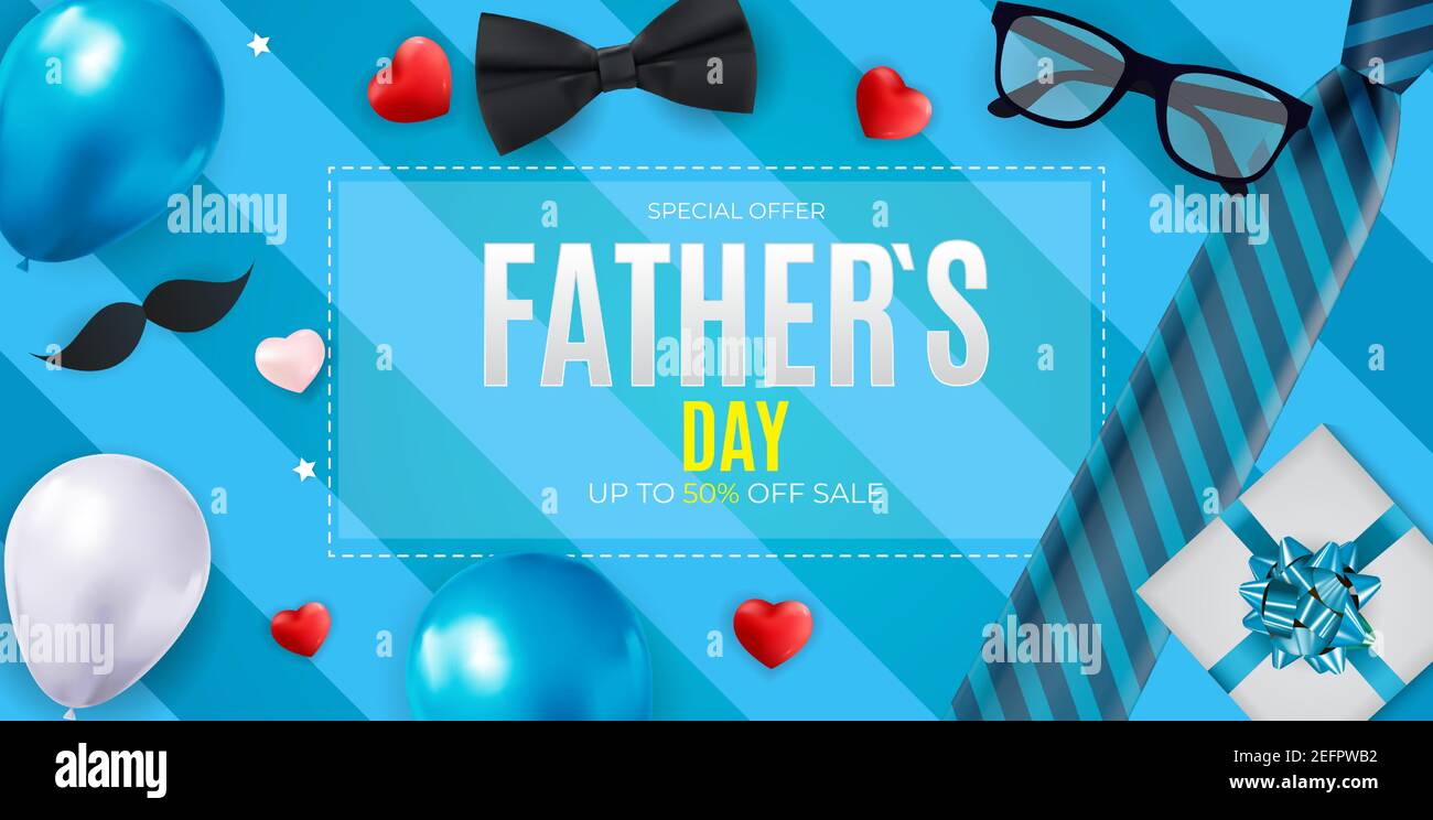 Father s Day Sale Background. Poster, flyer, greeting card, header for website. Vector
