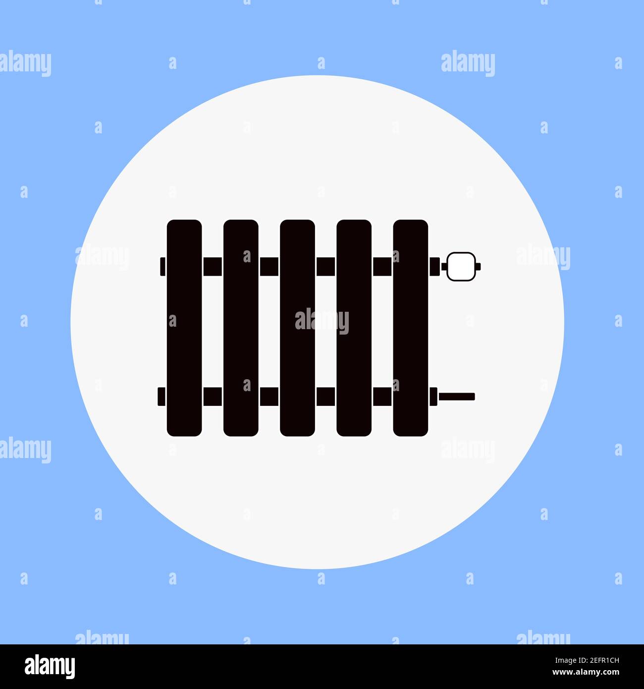 Heating radiator Vector. Heater icon. Battery for heating a room, apartment. Flat illustration. Stock Vector