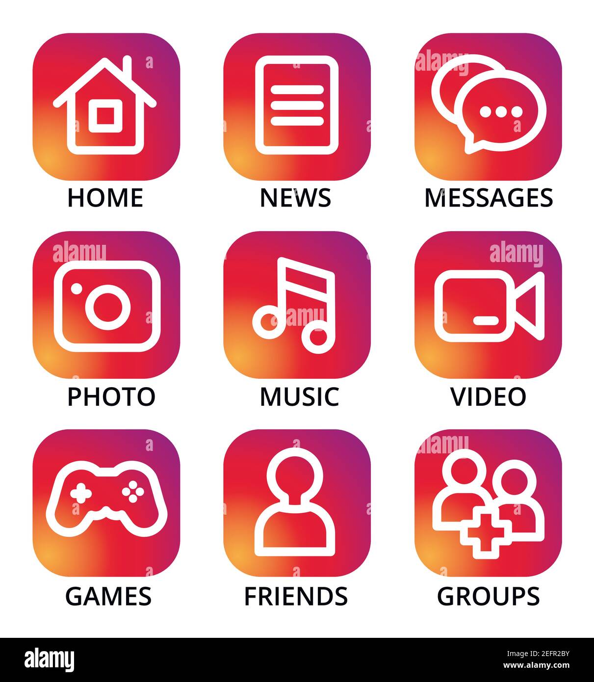 Modern flat design vector illustration, set of social media icons for ...
