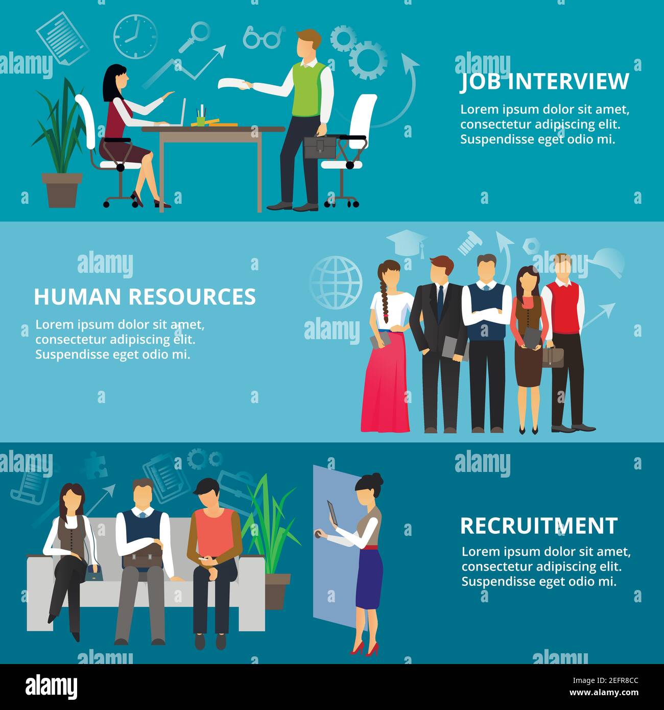 Human resources set recruitment Stock Vector Images Alamy