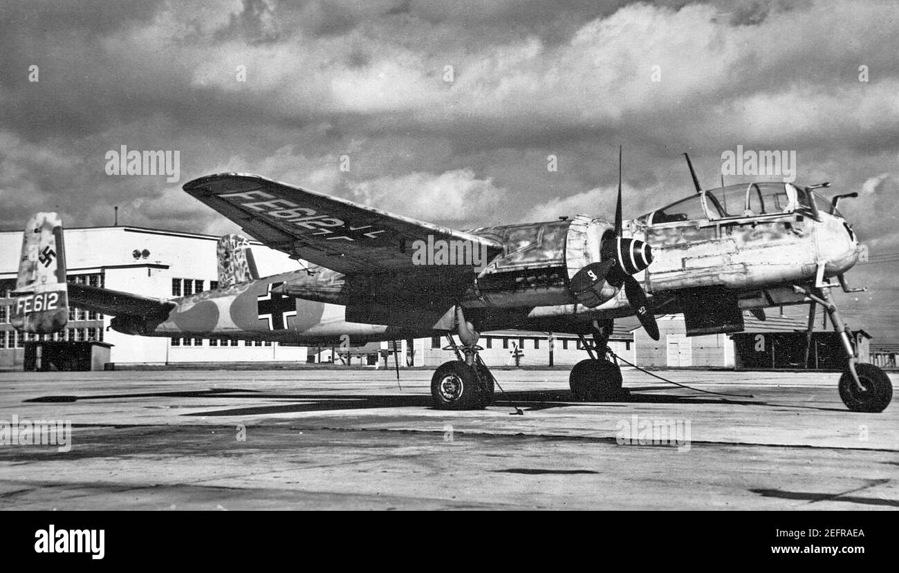 Heinkel He 219 Uhu at the parking lot Stock Photo