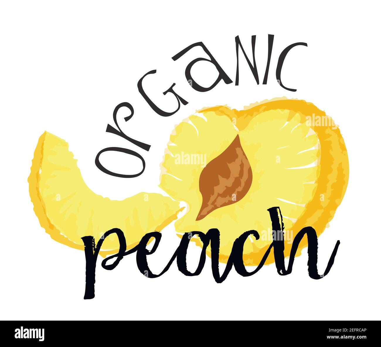 Peach Fruit Label And Sticker Organic Peach Vector Illustration In Watercolor Style For Graphic And Web Design Stock Vector Image Art Alamy