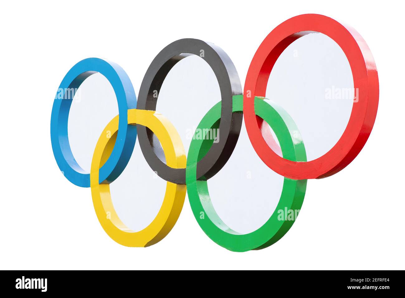 Five intertwined in blue, black, red, yellow and on a background Stock Photo - Alamy