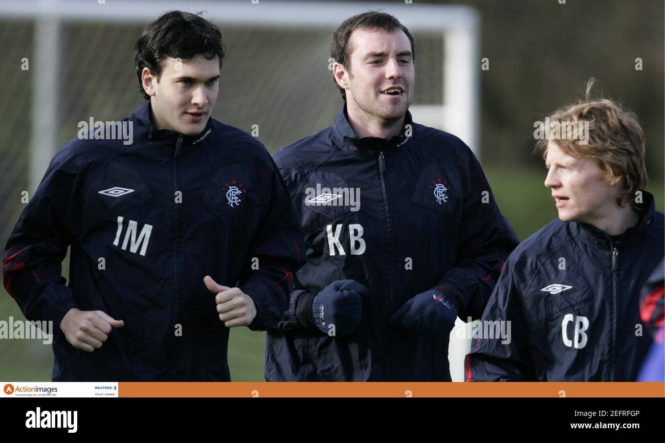 Football Rangers Training Rangers Training Ground Murray Park 21 2 07 Ian Murray Kris Boyd And Chris Burke During Training Mandatory Credit Action Images Lee Smith Livepic Stock Photo Alamy