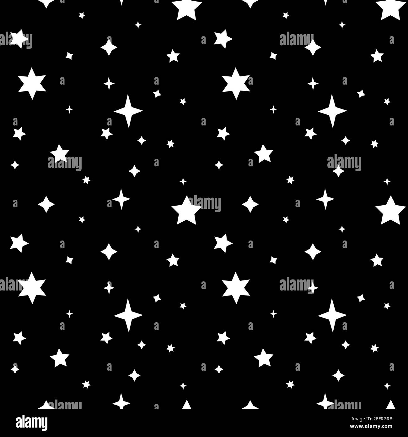 Monochrome seamless pattern with black and white stars on black ...